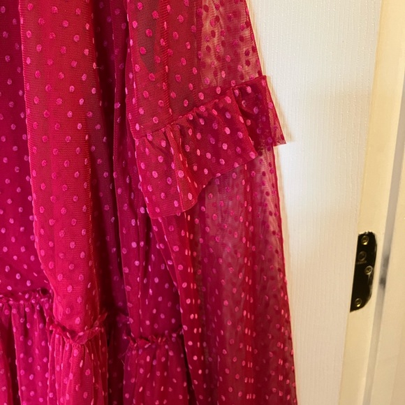 Mini Boden Girls Pink Tulle Polka Dot Dress Sz 13-14y - Picture 3 of 8